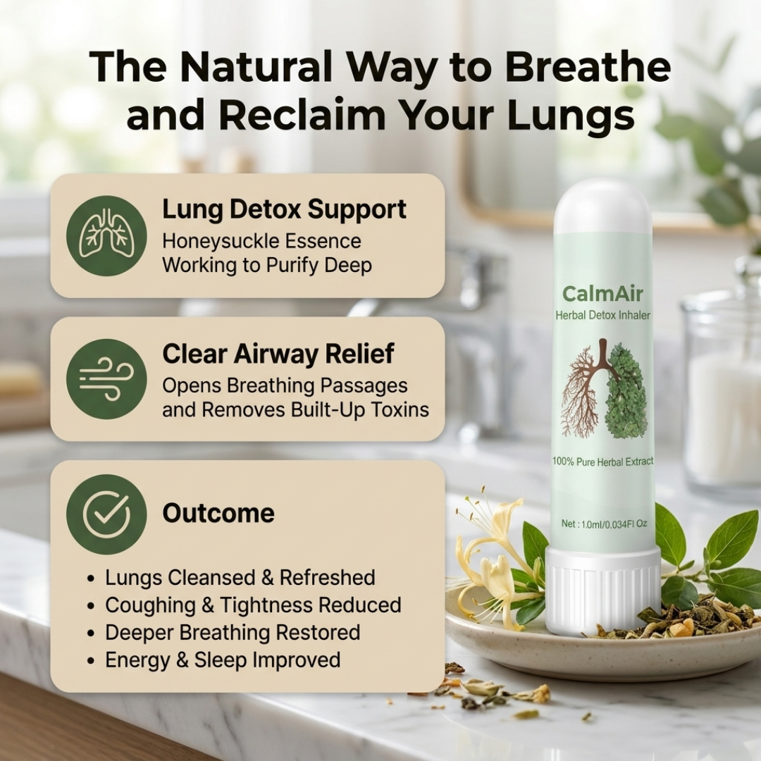 CalmAir™ Lung Detox Inhaler | 97% fewer harmful substances, breathe freely in just 15 minutes!
