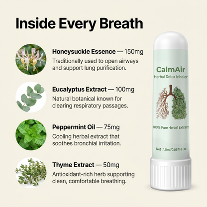 CalmAir™ Lung Detox Inhaler | 97% fewer harmful substances, breathe freely in just 15 minutes!